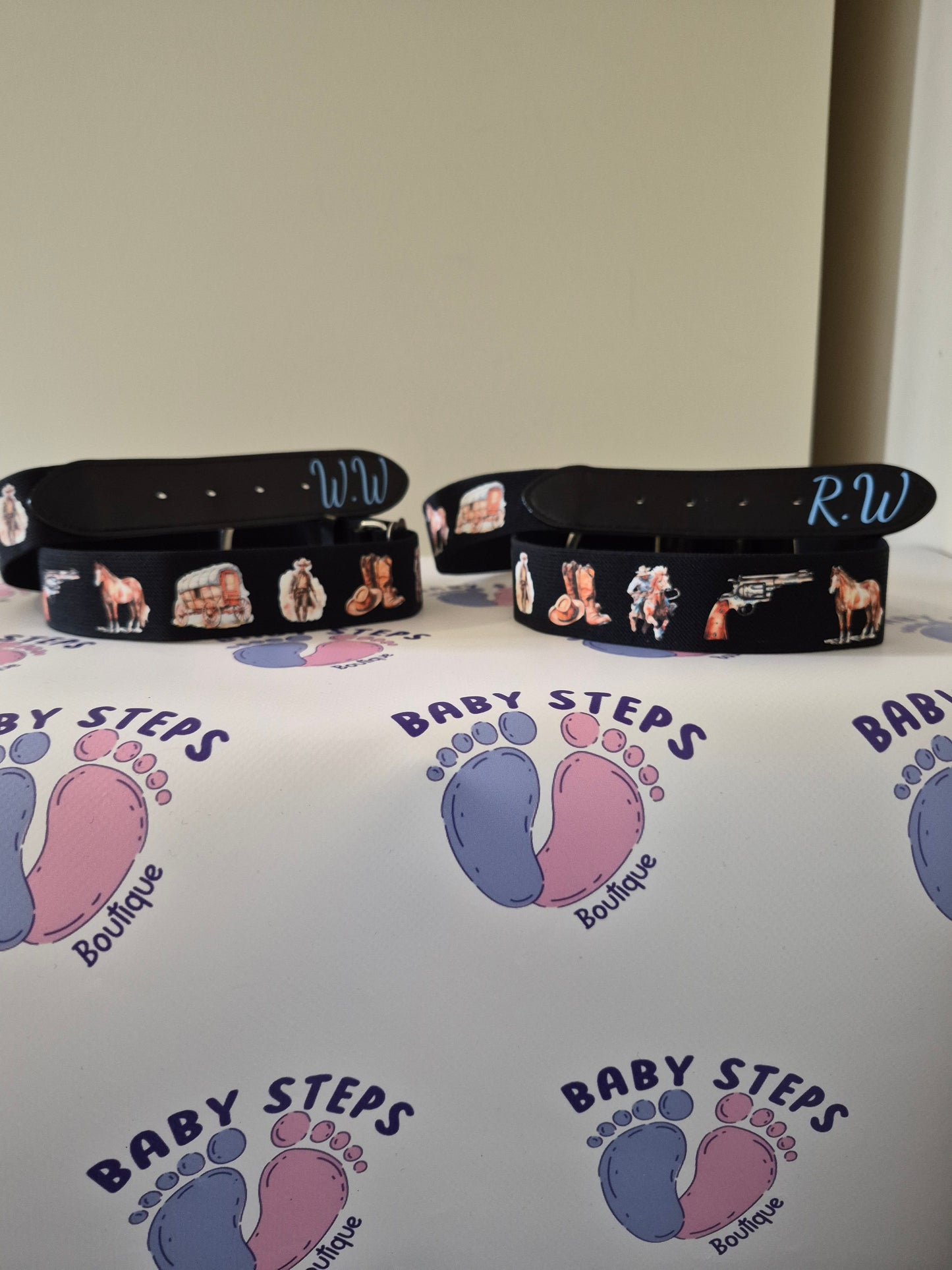 Boys western and boxing theme adjustable belts