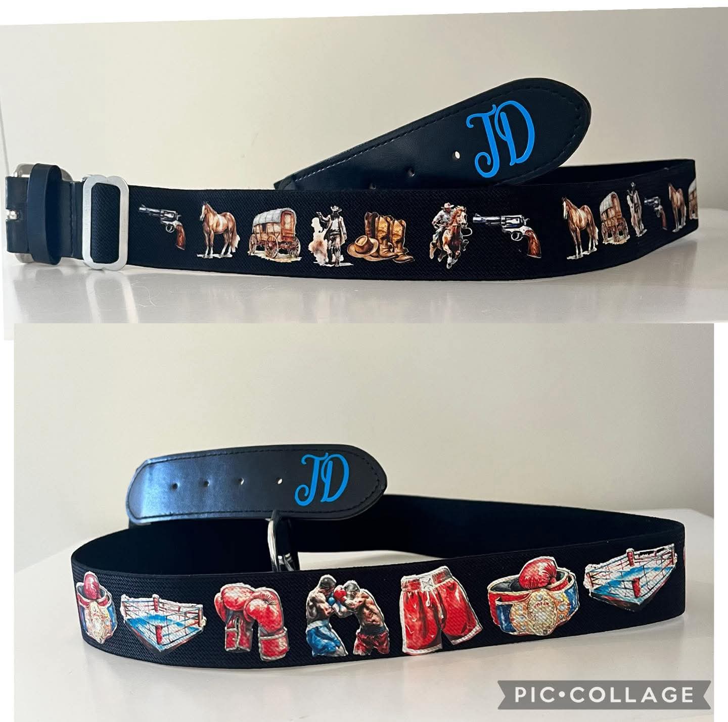 Boys western and boxing theme adjustable belts