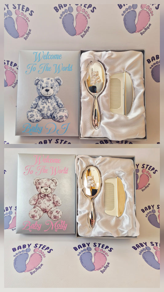 CELEBRATIONS SILVERPLATED BABY BRUSH AND COMB GIFT SET