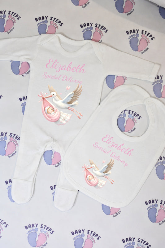 Special Delivery Babygrow & Bib
