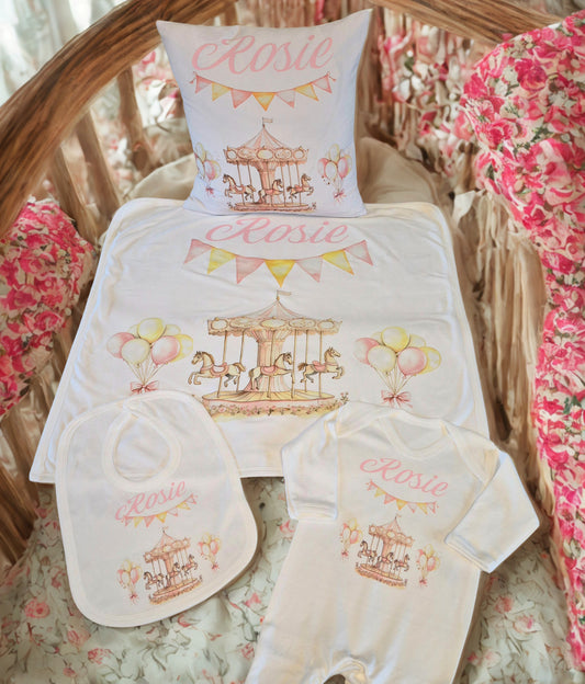 Personalised Bib, Babygrow & Blanket